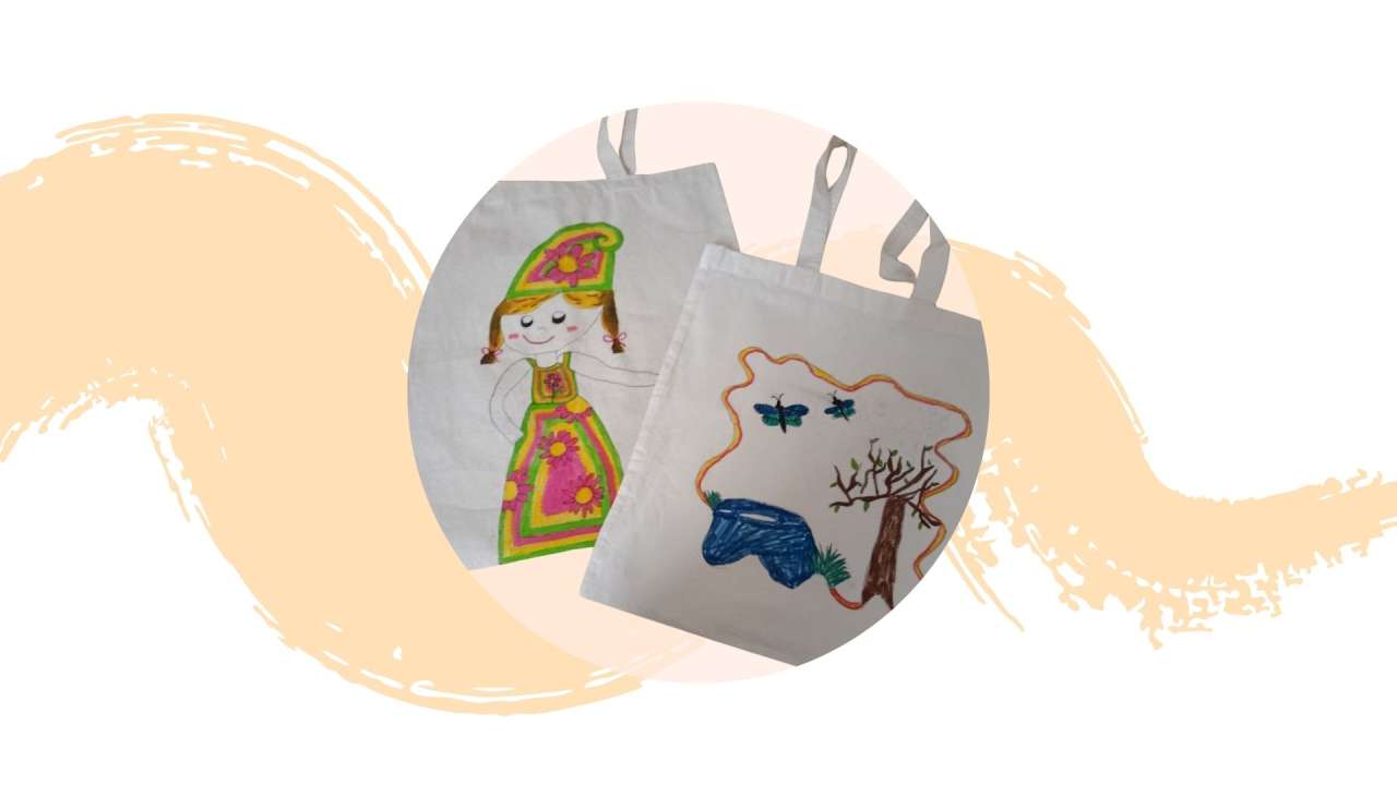 Malovaná taška pro děti a rodiče